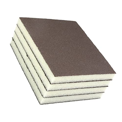 Utoolmart - Blocchi abrasivi in spugna grigia 220 grane, grana grossa, per cucina, metallo, cartongesso, legno, 4 pezzi