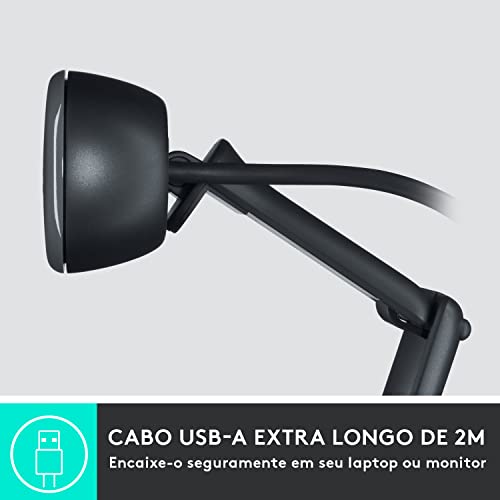 Webcam HD Logitech C505 com Microfone Embutido de Longo Alcance e 3 MP para Chamadas e Gravações em
