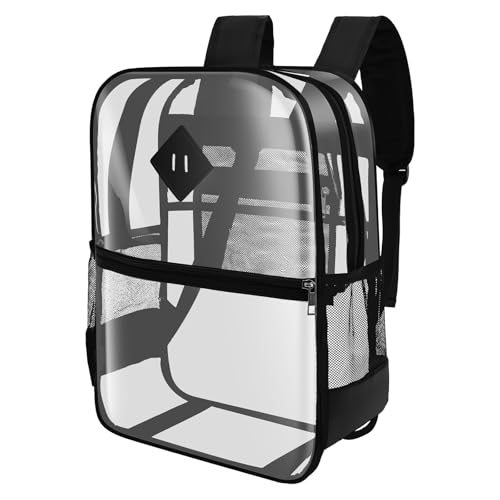 KHZSPP Mochila transparente, bolsa transparente resistente de PVC, mochila transparente à prova d'água, bolsa de ombro com alça ajustável para trabalho, viagens, esportes, concertos, festivais