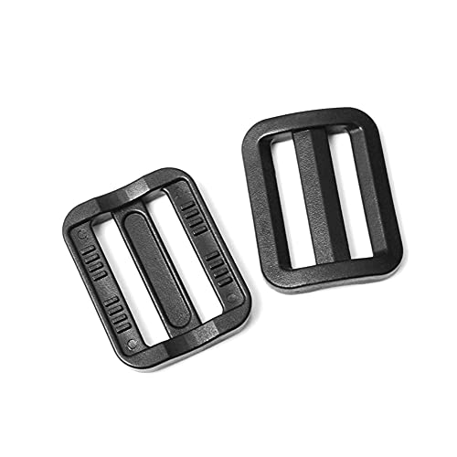 CooBigo 12 Pack Plastic Buckles for Straps 1 Inch Tri-Glide Slide Plastic Slide Clip Heavy Duty Adjustable Webbing Tri-glides Slider Buckle for Backpack Straps Dog Collar Harness