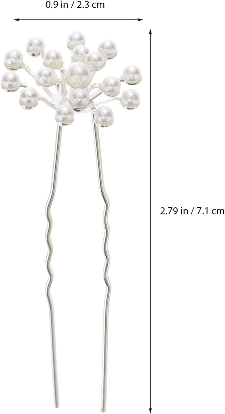 Forcine for capelli ， Fermagli for capelli for donna ， 40 pezzi Copricapo Spose Elegante Forcella Capelli Spilla da sposa Accessorio Ragazze Perle Chic Updo Chignon Gypsophila Damigelle d'onore Fiore