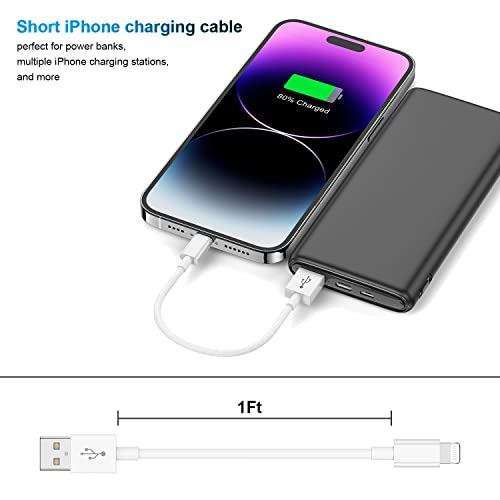 3 Pack Apple MFi Certified Short iPhone Charger Cable 1Ft, Apple Lightning to USB Cable Cord 1 Foot, 2.4A Fast Charging, Apple Phone Chargers for iPhone 13/12/11/11Pro/11Max/ X/XS/XR/XS Max/8/7/6 by TUMABER - Image 7