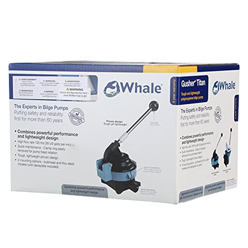 Whale BP4402 Gusher Titan Manual Bilge Pump, On-Deck, up to 28 GPM Flow Rate, 1 ½-Inch Hose Connections, for Boats Over 40 Feet, Black/Blue, One Size - Thumbnail 6