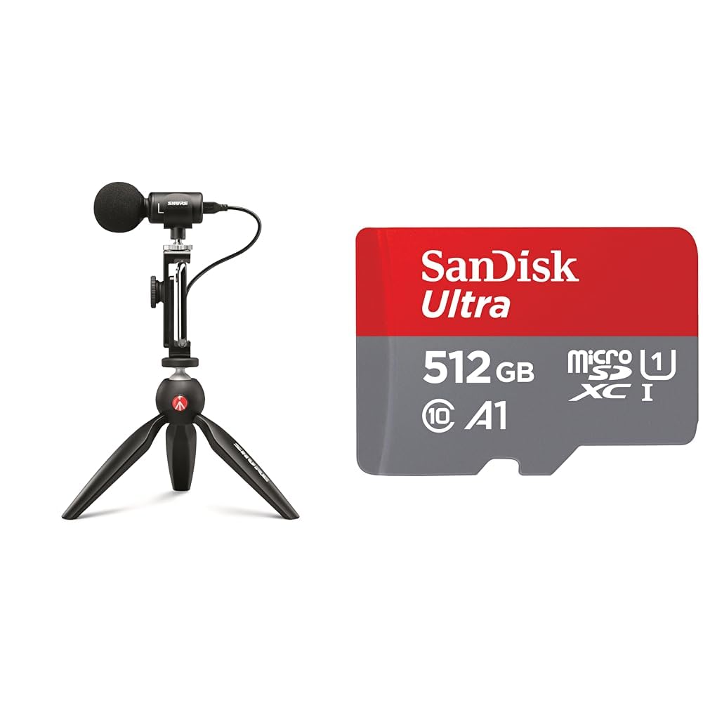 Shure MV88+ iPhone Mikrofon Video Kit & SanDisk Ultra Android microSDXC UHS-I Speicherkarte 512 GB + Adapter