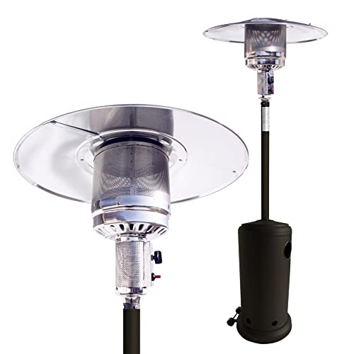 Lemodo Heizpilz 14 kW Gasheizstrahler mit Piezo-Zündung stufenlos regulierbar mit Rädern und Umkippsicherung für Terrasse Garten Sitzgruppen und Außenbereiche geeignet für Gasflaschen bis 11 kg