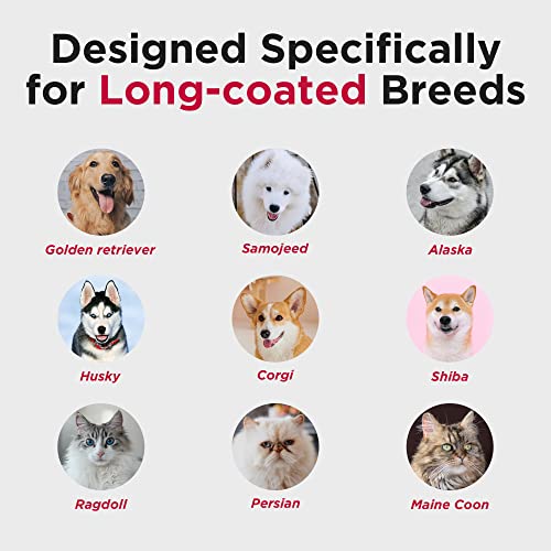 NiDawi Pet Desmate Pente de cuidados com anéis para escova de pelos para cães e gatos longos (grande