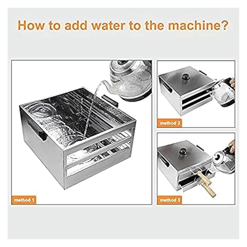 Rice Noodle Rolls Machine, Rice Roll Steamer, Steamer with Openable Top Cover Trays, Household Cookware, for Cheung Fun - Image 3