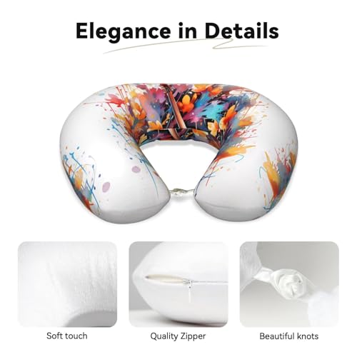 Almohada de viaje de espuma viscoelástica U con funda suave miniatura 3