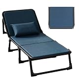 Camas Abatibles Horizontal Escritorio Cama Plegable de Metal, Cama Plegable Ajustable de 6 Velocidades, Capacidad de Carga de 200 Kg, con Almohada y Funda Guardapolvo(Blue,190x68x31cm)