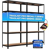 ALL Premium Schwerlastregal 180x90x40cm - 2er Set Schwarz 1250kg Traglast stabiles Kellerregal Metall, Lagerregal & Vorratsregal ideale Regale f&uuml;r kellerraum, Regal Keller & abstellraum Regal