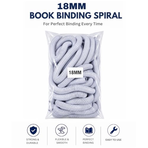 Image of Momad Spiral Binding White Heavy Quality Plastic Spiral Ring /Coil /Loop Manual Ring Binder (18MM)