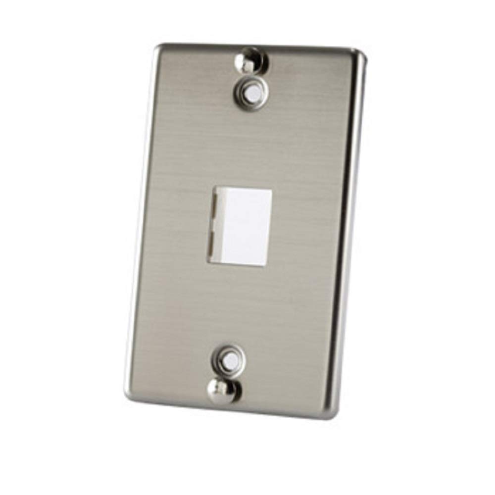 OrtronicsTracJack 1-Port Stainless Steel Wall Phone Plate OR-403STJ1WP