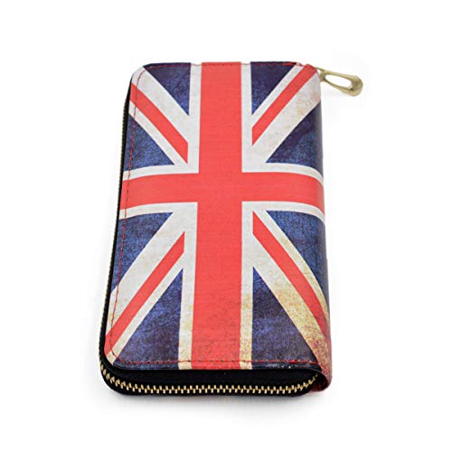 Premium Vintage British Union Jack UK Flag Print PU Leather Zip Around Wallet3