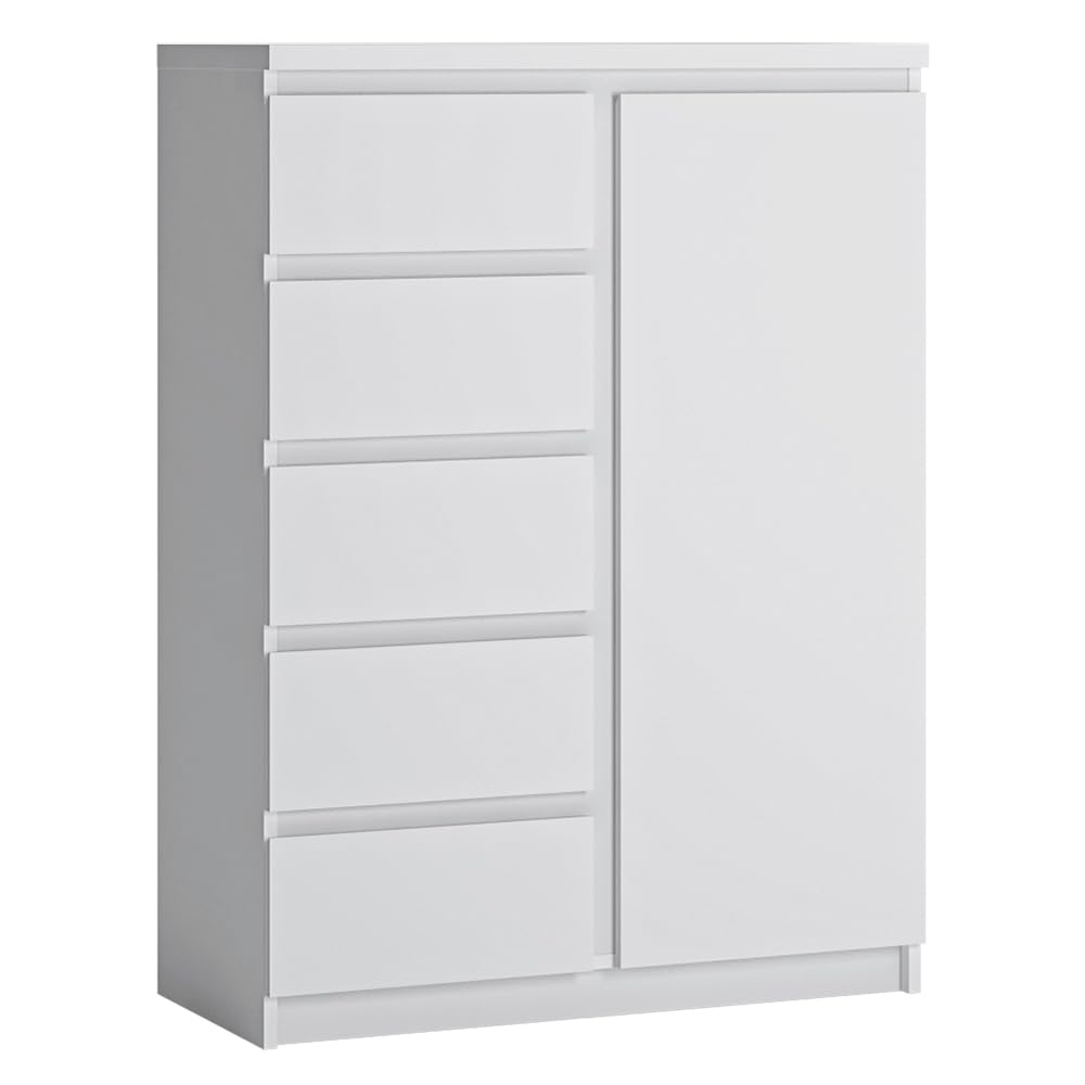 Lomadox Jugendzimmer Schrank Set 4-teilig mit Eckkleiderschrank, Highboard und 2 Regalschränke in weiß