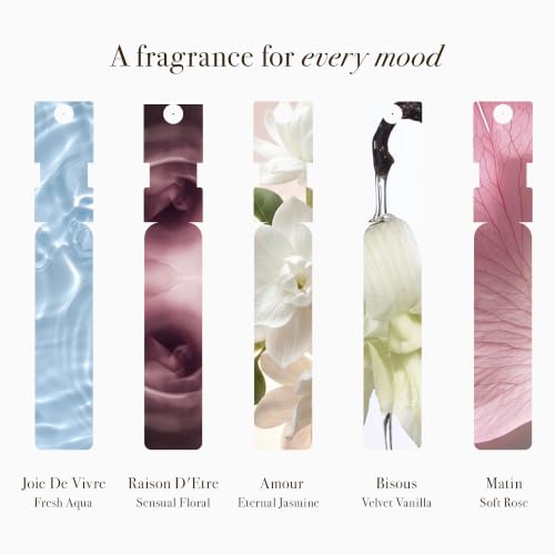 Image of Nykaa Moi Fragrance Discovery Kit of Joie De Vivre, Raison D'Etre, Amour, Bisous, Matin (2 ml x 5) | Perfume Trial Pack for Women | Mini Eau De Parfum Sampler Set | Floral, Fresh Aqua, Velvet Vanilla & Woody Notes | Gift Set for Women 10ml | Travel Friendly, Birthday & Anniversary Sampler Kit