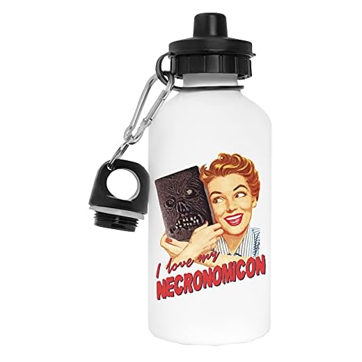 I Love My Necronomicon Vattenflaska Vit Aluminium Återanvändbar Water Bottle White Reusable
