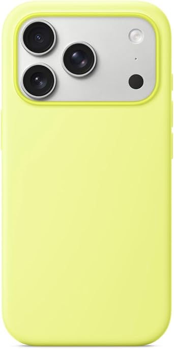 Silicone Case Compatible with Apple iPhone 17 Pro Max Silicone Case with Magsafe and Camera Control,with Two Connection Points Soft-Touch Slim Magnetic Phone Protection Cover Shell (Neon Yellow)