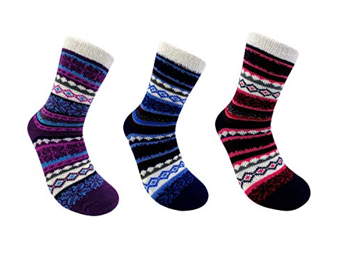 American Mammoth 3 Pairs Cozy Cabin Socks for Women - Aloe Infused Fuzzy Fluffy Comfortable Socks