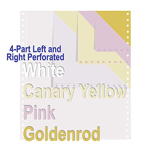 Continuous Computer Paper, Blank, 1/2" L&R Letter Perforated 9-1/2" X 11" X 900 Sheets/Case, 80 Cases Per Pallet, 4-Ply White/Canary/Pink/Goldenrod, One Pallet Pricing #TOP1