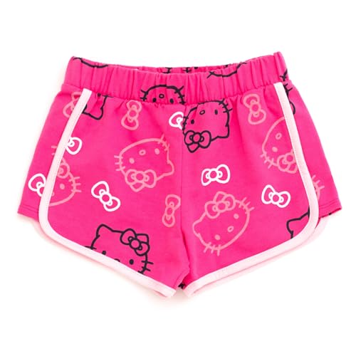 Pantalones cortos de rizo y camiseta con capucha Hello Kitty para días de parque y playa 4