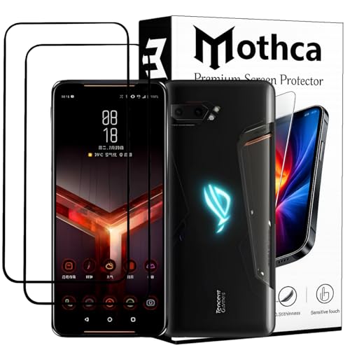 Image of Mothca Military-Grade Tempered Glass Screen Protector Compatible for Asus ROG Phone 2 with Edge to Edge Coverage - Case Friendly, Anti-Scratch & Bubble-Free Installation Kit (Pack of 2)