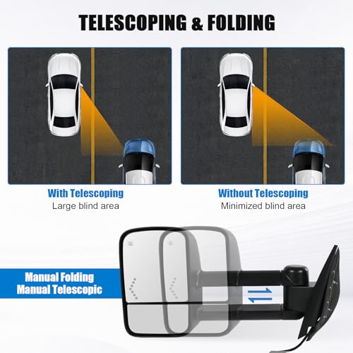 A Pair Tow Mirrors Compatible with Silverado Suburban Sierra 2007-2013 by JDMSPEED - Used condition - Image 5