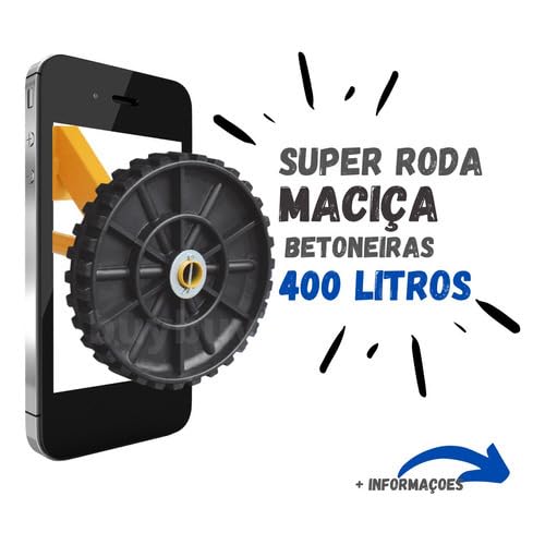 2 Rodas Maciça Betoneira Para Menegotti, CSM 400 Litros