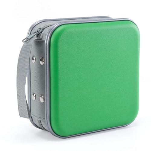 LIOVODE Estojo para Dvd, Estojo Portátil para 48 Cds, Porta-Cds Rígido, Organizador de Dvds para Carro (Verde)