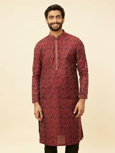 Kurta imprimé Manyavar marron ensemble pyjama homme 2XL - 3