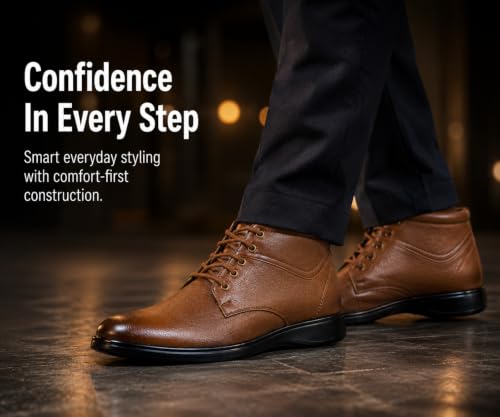 Image of Kraasa Alloy Formal Shoes for Men | Vegan Leather Lace-Up Office Shoes