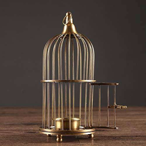 Xinxinchaoshi Home Candle Holders Birdcage Modeling Candle Holder Creative Art Pure Copper Candlestick Retro Living Room Decorative Candlestick Holder (Size : M) #TOP2