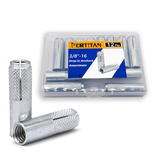 Ferrtitan 12 Pieces 3/8″-16 Inch Carbon Steel Knurled Drop in