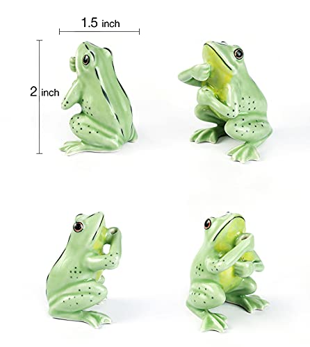 Frog On Lotus Leaf Incense Holder - Ceramic Incense Stick Burner With Ash Tray - 4" Porcelain Lotus Leaf For Jewelry Catchall And Figurine Display - Perfect Cute Mini Gift (Green Frog & Lotus Leaf) #TOP2