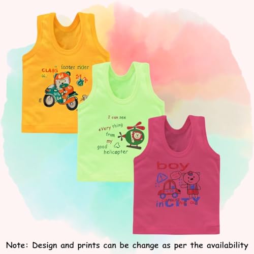 Image of TIXY Boys Cotton Sleeveless Vest Combo