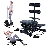 BESVIL Stepper ABS Workout Equipment AB Machine Total Body Workout Fitness Exercise Machine Stepping Exercise Machine for Home Gym Workout,Black