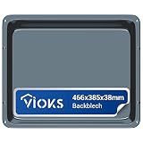 VIOKS Tiefes Backblech ausziehbar 466x385x38mm Ersatz für Ofen Backblech AEG 14002469802/3 & Baking Tray/Herd Backblech tief/verstellbares Backblech klein/Backblech hoher Rand für Backofen
