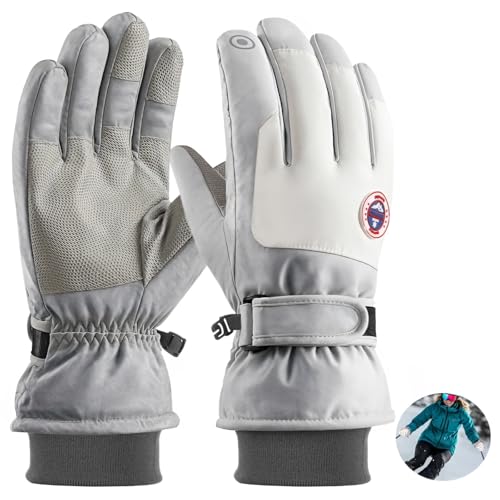 Guantes de esquí para mujer Tressify con forro polar cálido para snowboard