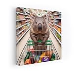 Wombat in the supermarket: Fun purchases for the interior - Wall Art, Print, Painting [Poster 36x24]