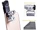 WONBSDOM Univsersal 60X Zoom LED Clip-On Microscope Lens+Microfiber Cleaning Cloth for iPhone 4S 5 5S 5C 6 itouch iPad Samsung Galaxy S3 S4 S5 Note 2/3/4 HTC Nokia Sony,etc.