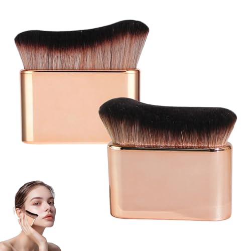 Bräunungspinsel,Make Up Pinsel 2 Stück Set,Großer Körperpinsel für Body Glow und Bronzer,Kabuki Pinsel als Selbstbräuner Pinsel und Puderpinsel,Vielseitiger Weich Makeup Brush für Gesicht und Körper