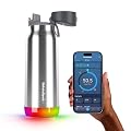 Hidrate Spark PRO Smart Water Bottle – Insulated Stainless Steel – Tracks Water Intake with Bluetooth, LED Glow Reminder When You Need to Drink – Chug Lid, 32oz, Brushed Steel