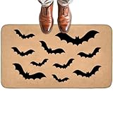 Turamurra Halloween Bats Doormat for Front Door Outdoor Indoor, Non-Slip Welcome Mat with Gothic, Entry Rug for Porch, Home, Office, Living Room, Bathroom Decor 29.5x17 Inch