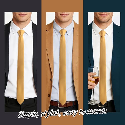Image of Skinny Tie Men Women 2 inch (5CM) Slim Necktie Solid Thin Ties Formal