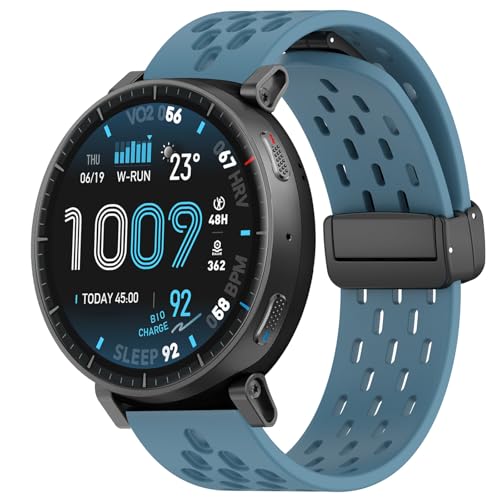�����o���hFor Amazfit Active Max 48mm�X�}�[�g�E�H�b�`�ɗp �V���R���o���h �\�t�g�ȃX�|�[�c�o���h �X�g���b�v �ʋC�o���h �h�� L�T�C�Y�j�����p (�u���[)