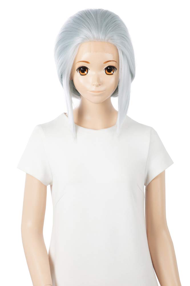 [クラッセ] ウィッグ オールバック スカイグレー シルバー コスプレ フロントレース セット 簡単 キャラウィッグ
