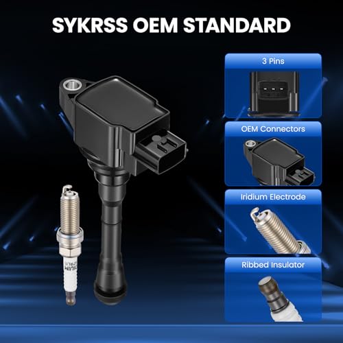 Image of 4-Pack UF659 Ignition Coils & 91215 Spark Plugs Kit Compatible with Nissan Juke 2011-2017, 1.6L L4 - Replaces 224481KC0A GN10614 C1807 DILKAR7C9H 224011KC1C