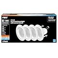 Feit Electric 4" Recessed LED Downlight, 75W Equivalent, Dimmable, Retrofit with E26 Adapter, 5CCT High Output, Light Switch Enabled, Lumen Select, 45-Year Lifetime, LEDR4HO/6WYCA/4, 4 Pack
