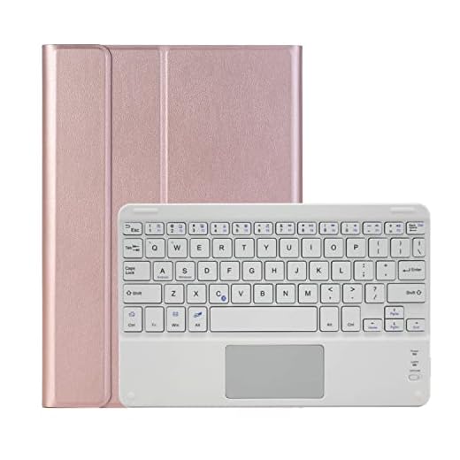 Chstls Tangentbordsfodral med styrplatta för Huawei MediaPad T5 10 10.1" 2018 (AGS2-W09 AGS2-W19 AGS2-L03), Slim PU-läder Fodral med magnetiskt avtagbart trådlöst Bluetooth Tangentbord - RoseGold