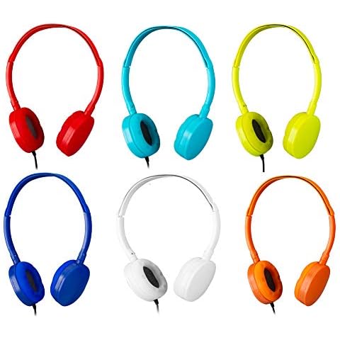 YMJ Bulk Headphones 6 Pack School Headphones for Kids (6 Colors) Kids Headphones for School,Classroom, Libraries, Laboratories (Color Mixed) Cover