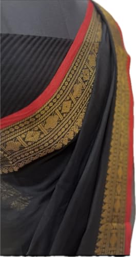 Image of Women's Mul Cotton Saree with Tassels | Soft Mulmul Saree | Woven Stripes & Zari Line | 5.5 Metres - Without Blouse